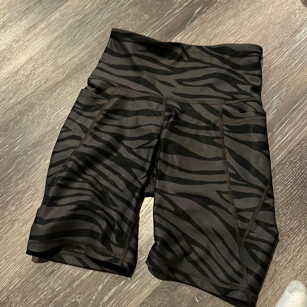 Zebra print biker shorts